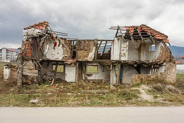 Photo of Destroyed Home in Sarajevo, Bosnia