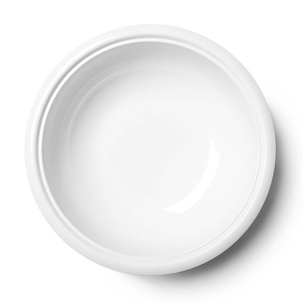 istock Simple white circular porcelain plate 583975684