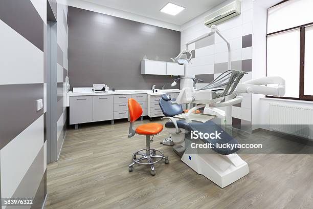 Interior Of Modern Dental Office Stock Photo - Download Image Now - Dentist's Office, Medical Clinic, Dentist's Chair