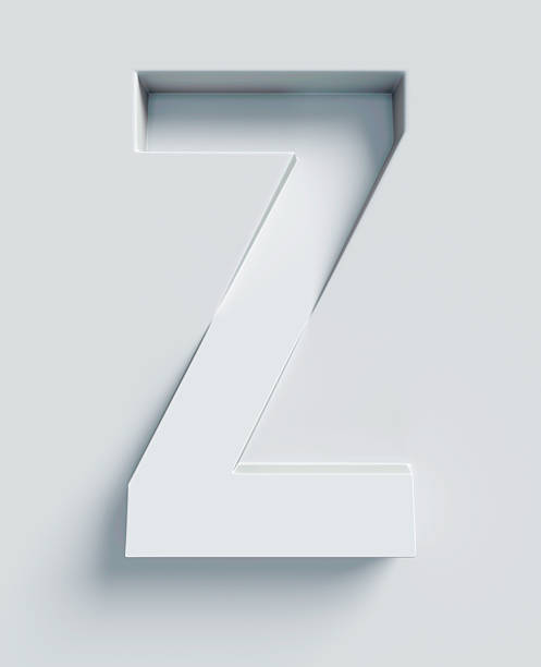 文字 z 斜め 3d フォントが表面から刻み、押し出された - alphabet letter z three dimensional shape typescript ストックフォト��と画像