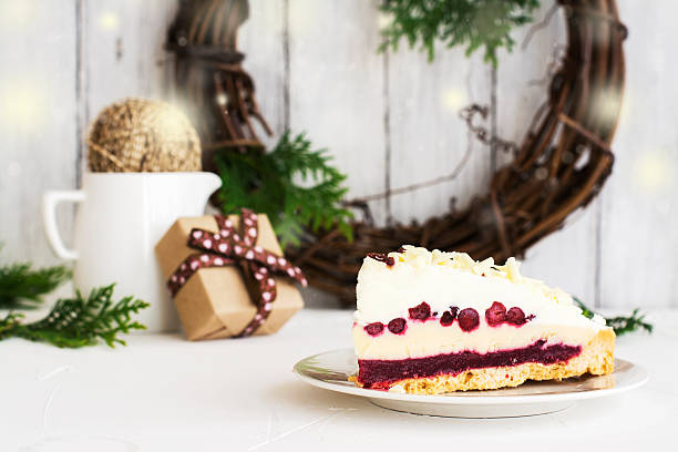 istock Xmas cheesecake with cranberry 583980574