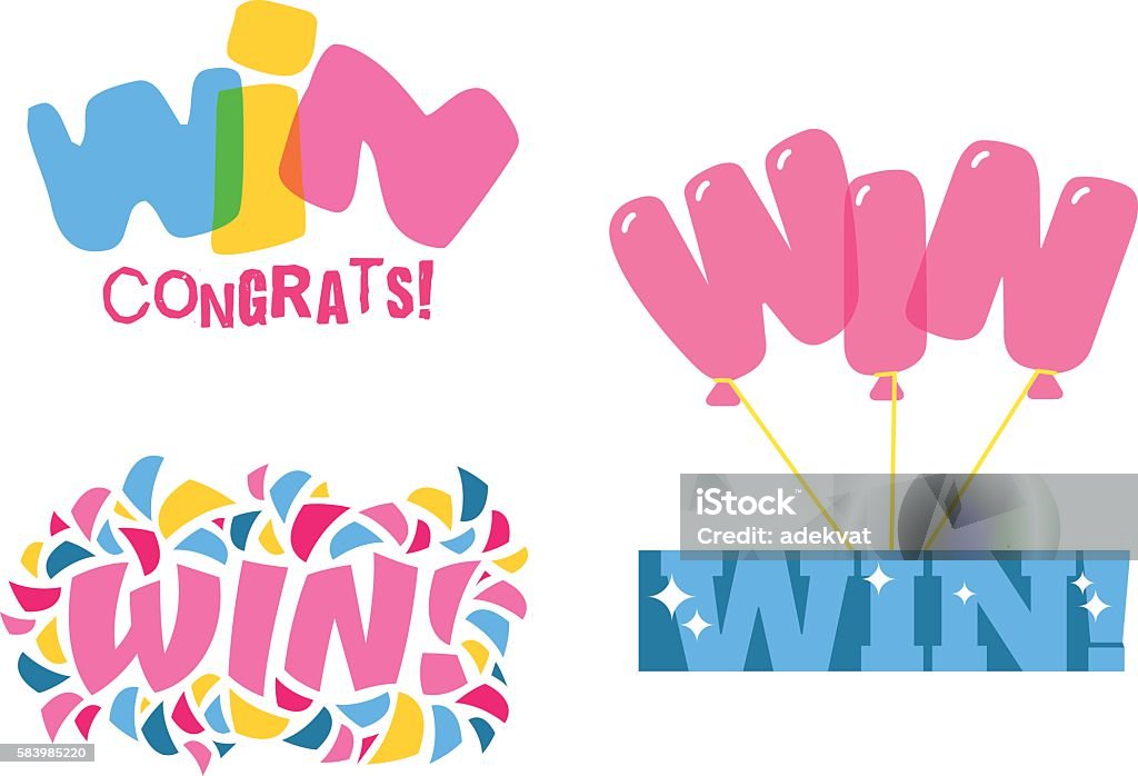 Feature Win Sign Win Text Vector Illustration Stock Illustration - Download Image Now ...