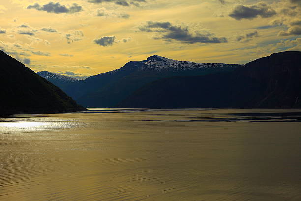 istock Norwegian paradise: Impressive Dramatic sunset over fjord, Norway, Scandinavia 583986690