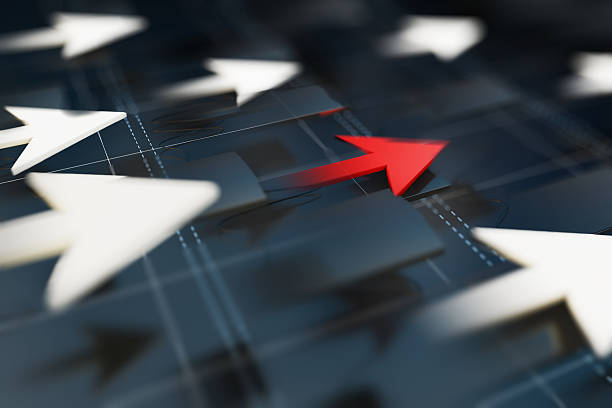 istock Economic arrow and histogram 583987222
