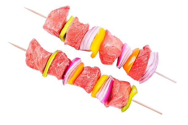 istock Skewer set of red meat and vegetables 583988086