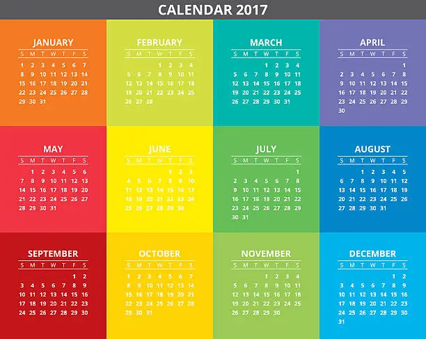 Vector illustration of Calendar 2017