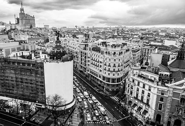 istock gran via madrid coliseum monochrome horizontal vehicles top view 583988916