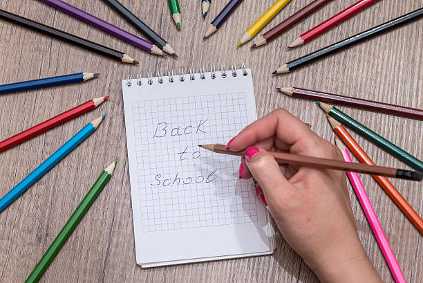 istock Girl writes the text 