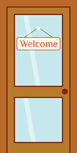 Vector illustration of Door isolated vector illustration.