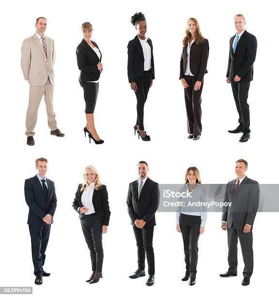 Set Of Businesspeople Stock Photo - Download Image Now - Business Person, Cut Out, White Background