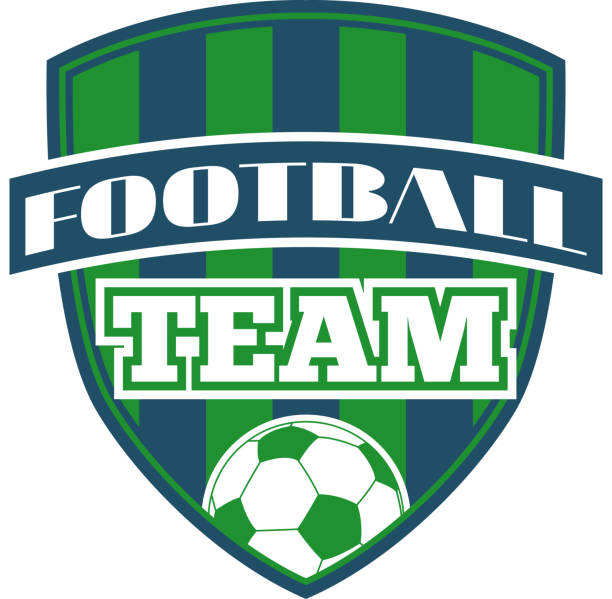 ilustraciones, imágenes clip art, dibujos animados e iconos de stock de insignia vectorial del logotipo del fútbol - crear escudos de futbol