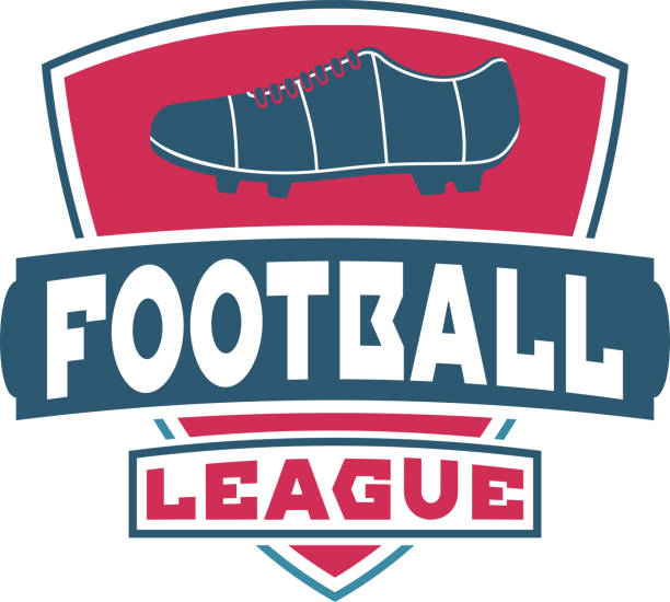 ilustraciones, imágenes clip art, dibujos animados e iconos de stock de insignia vectorial del logotipo del fútbol - crear escudos de futbol
