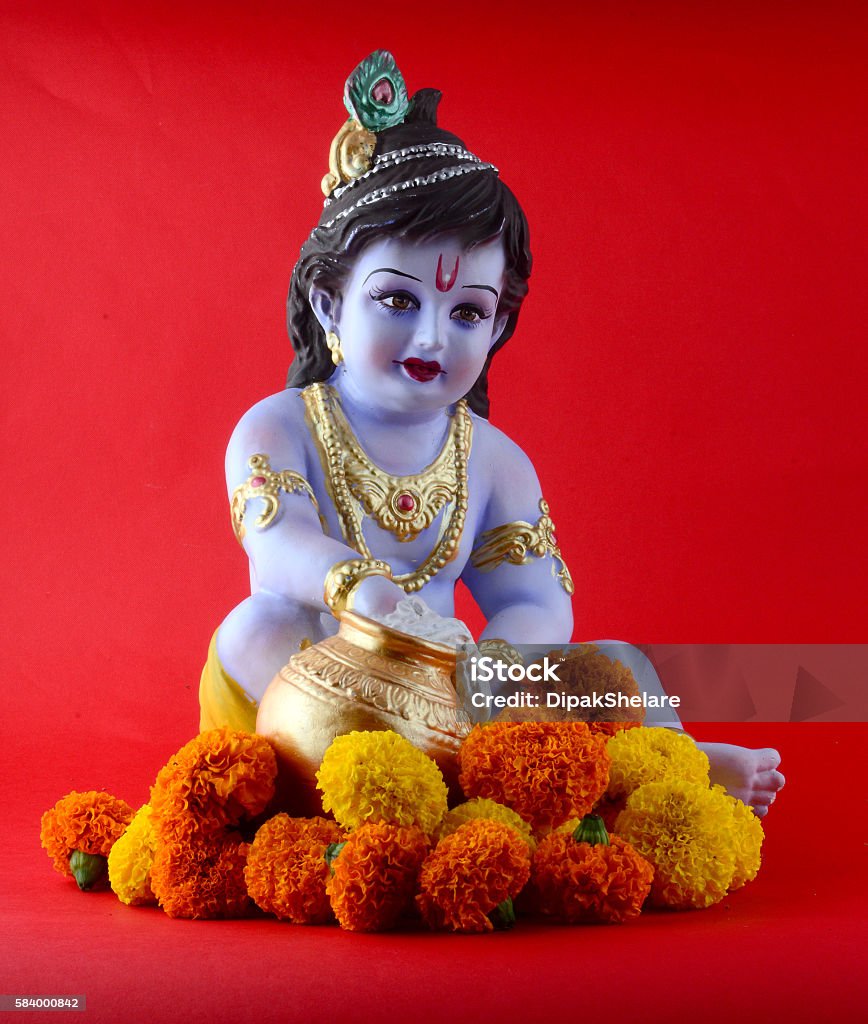 Hindu God Krishna Stock Photo - Download Image Now - Art, Art And ...