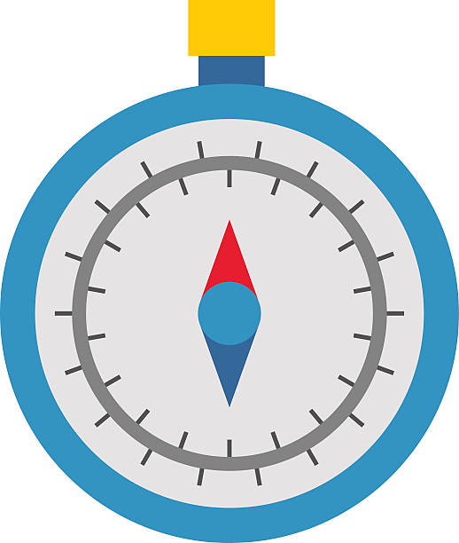 illustrazioni stock, clip art, cartoni animati e icone di tendenza di bussola icona vettoriale di - orienteering clip art compass magnet