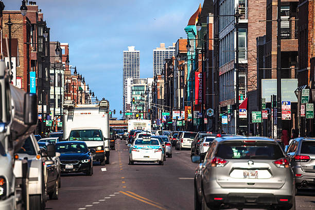 istock Busy streets of Chicago. Wicker Park. 584202368