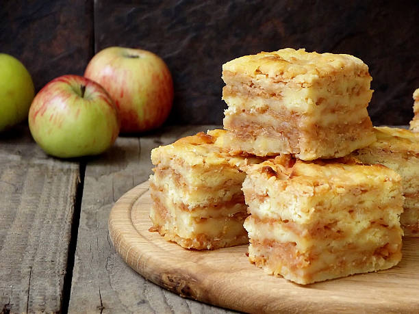 istock Homemade organic piece corn apple pie with cinnamon 584204502