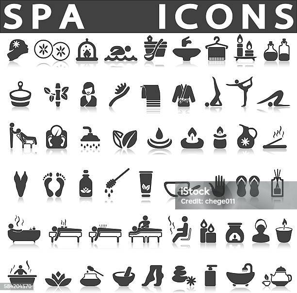 Spa Icons Stock Illustration - Download Image Now - Sauna, Massaging, Vector