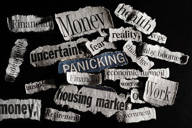 istock Bad economic news headlines 584204750