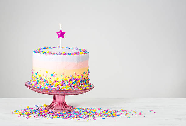 istock Colorful Birthday Cake with Sprinkles 584204884