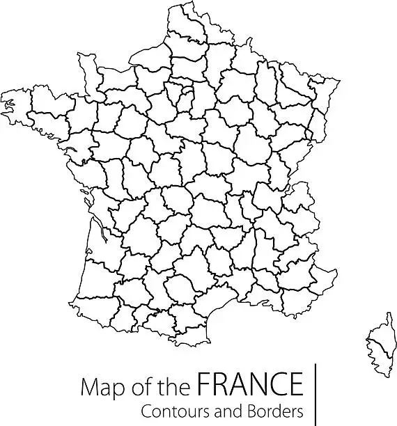 Vector illustration of Contour France Map