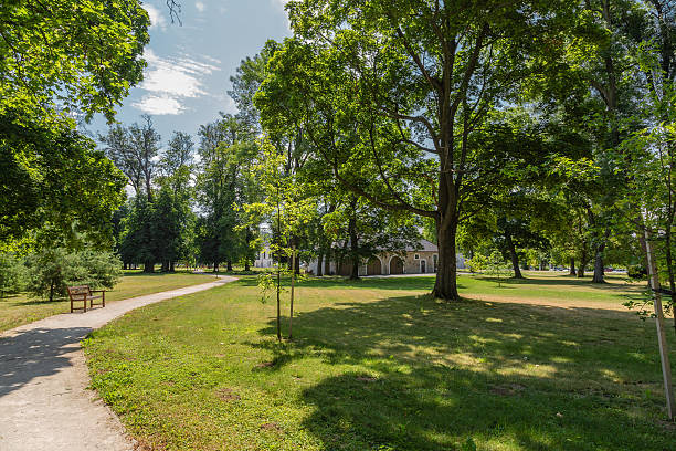 istock Park around renaissance castle Chateau Appony 584206244