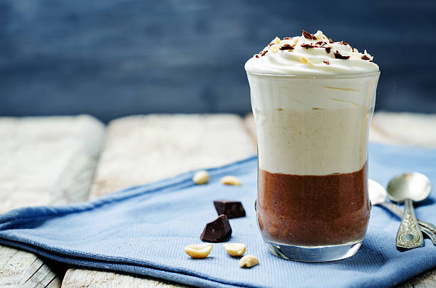 istock Peanut butter chocolate mousse parfait 584206310