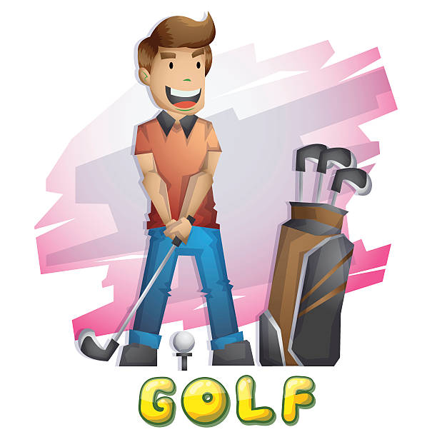 漫画ベクトルゴルフ - golf golf course swinging isolated点のイラスト素材／クリップアート素材／マンガ素材／アイコン素材