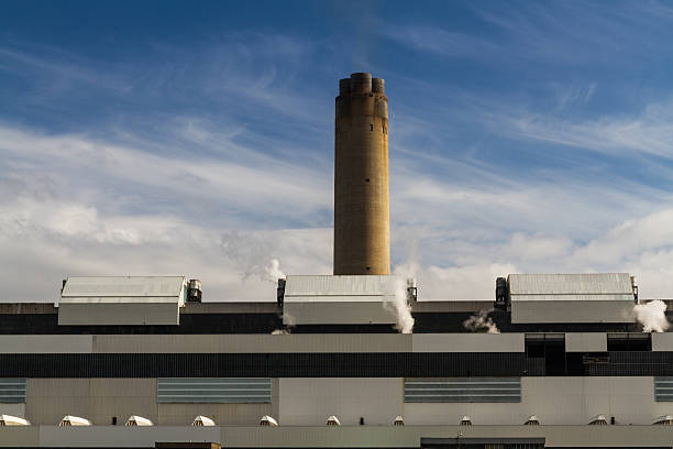 modernes kohlekraftwerk. - coal fired power station stock-fotos und bilder