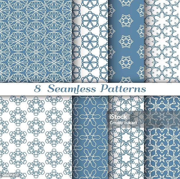 Linear Style Pattern Tileable Set Of Eight Seamless Linear Patterns With Thin Lines Stock ...
