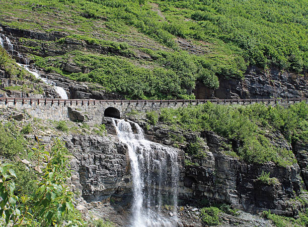 istock Waterfall Under a Roadway in Glacier National Park 584216730