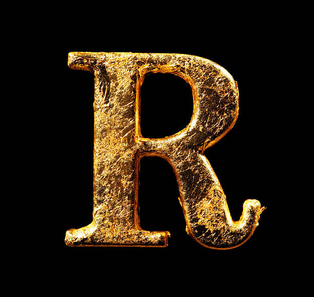 istock Alphabet and numbers in gold leaf 584217326