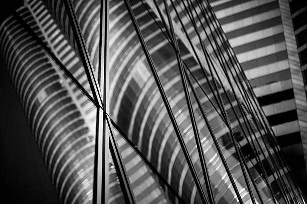 istock windows of business building with B&W color 584217744