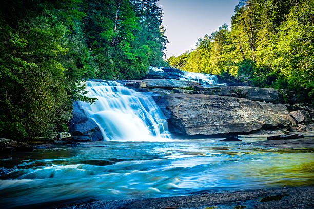 triple falls al dupont state recreational forest park - triple falls immagine foto e immagini stock