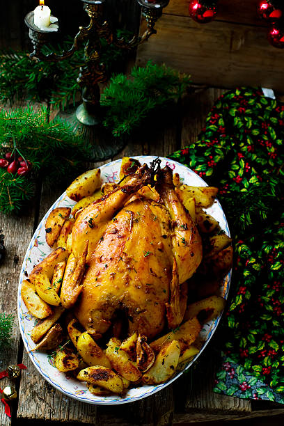 istock the Christmas baked chicken with potato 584223122