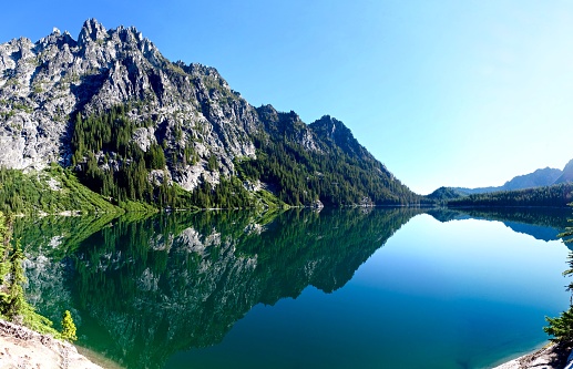Upper Snow Lake, Enchantment Lakes Basin, Leavenworth, Seattle, Washington state, USA.