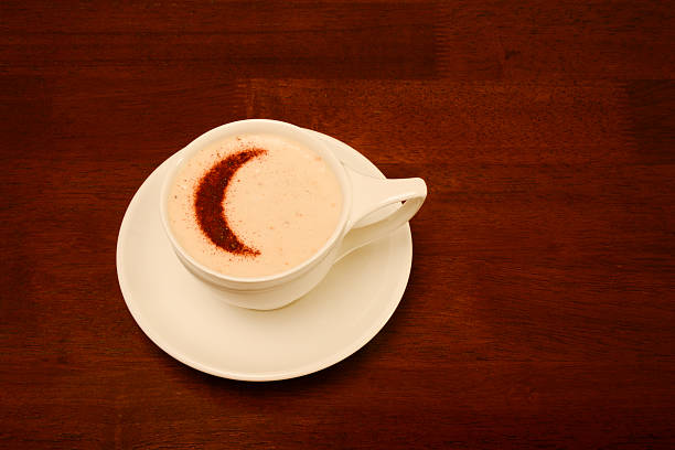 Froth Art with moon Crescent stock photo