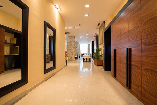 istock Corridor to the restaurant in a luxury hotel 584228794