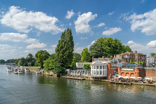 Looking across the River Thames to the town of Kingston upon Thames in south west London