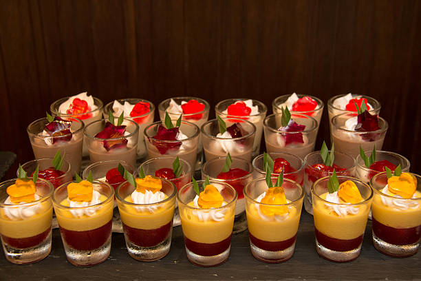 istock delicious Mini in glass dessert station 584232636