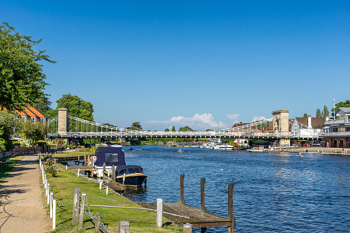 Looking along the path by the River Thames at Marlow