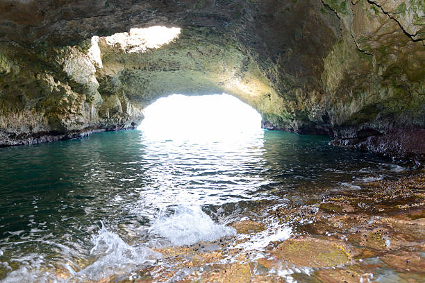 Inside of a cave at Torre Canne on Puglia, Italy