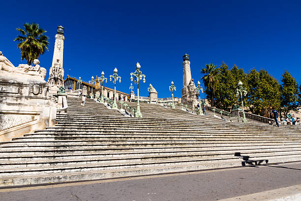 Marseille Saint Charles station, France Grand staircase at the Marseille Saint Charles station marseille station stock pictures, royalty-free photos & images