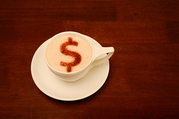 Froth Art with money symbol stock photo