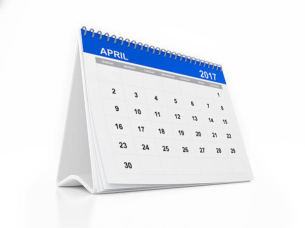 istock Monthly Desktop Calendar: April 584235400