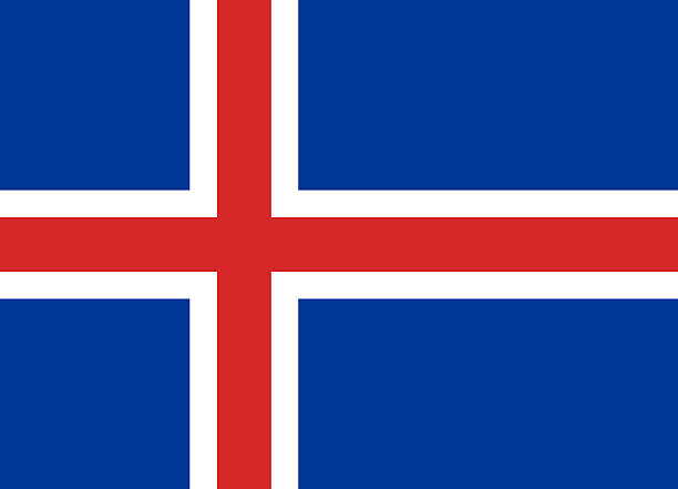 Flat Flag of Iceland. The flag is flat  in original colors and aspect ratio.