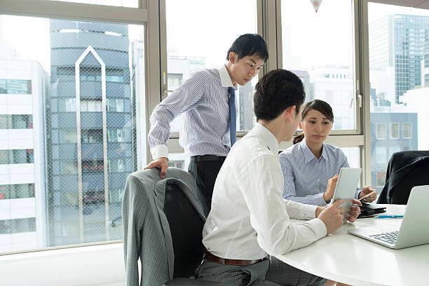 istock Meeting in stylish office. 584237388