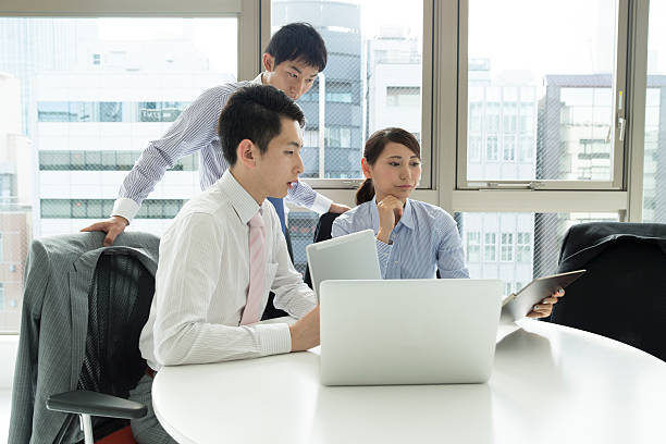 istock Meeting in stylish office. 584237414