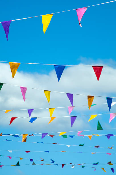 istock Street multicolored feast decorations. 584239358