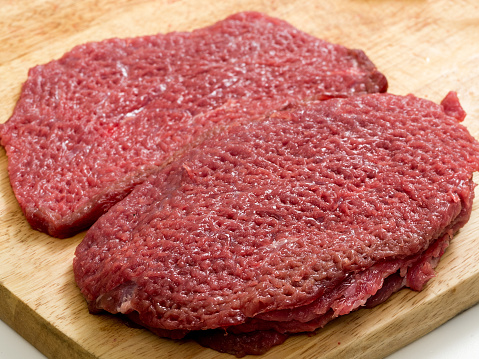 Beated fresh beef slices