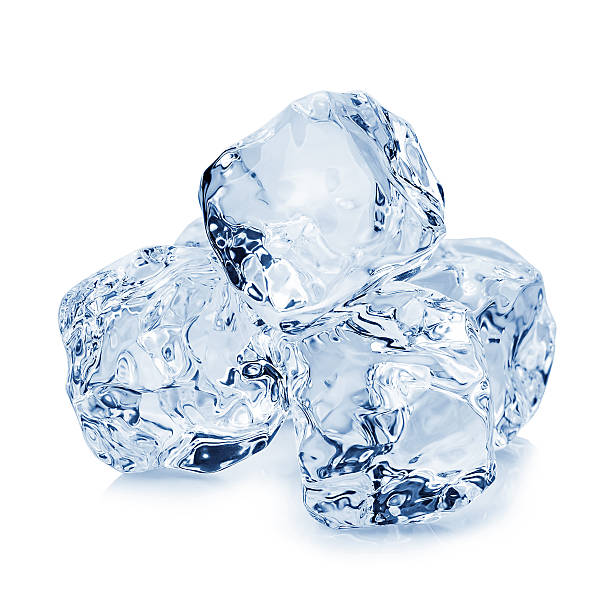 istock Ice cubes close-up isolated on white background. Clipping pats. 584242734